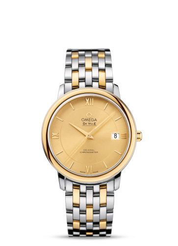 Omega De Ville Prestige Co-Axial 36.8 Stainless Steel / Yellow Gold / Champagne / Bracelet